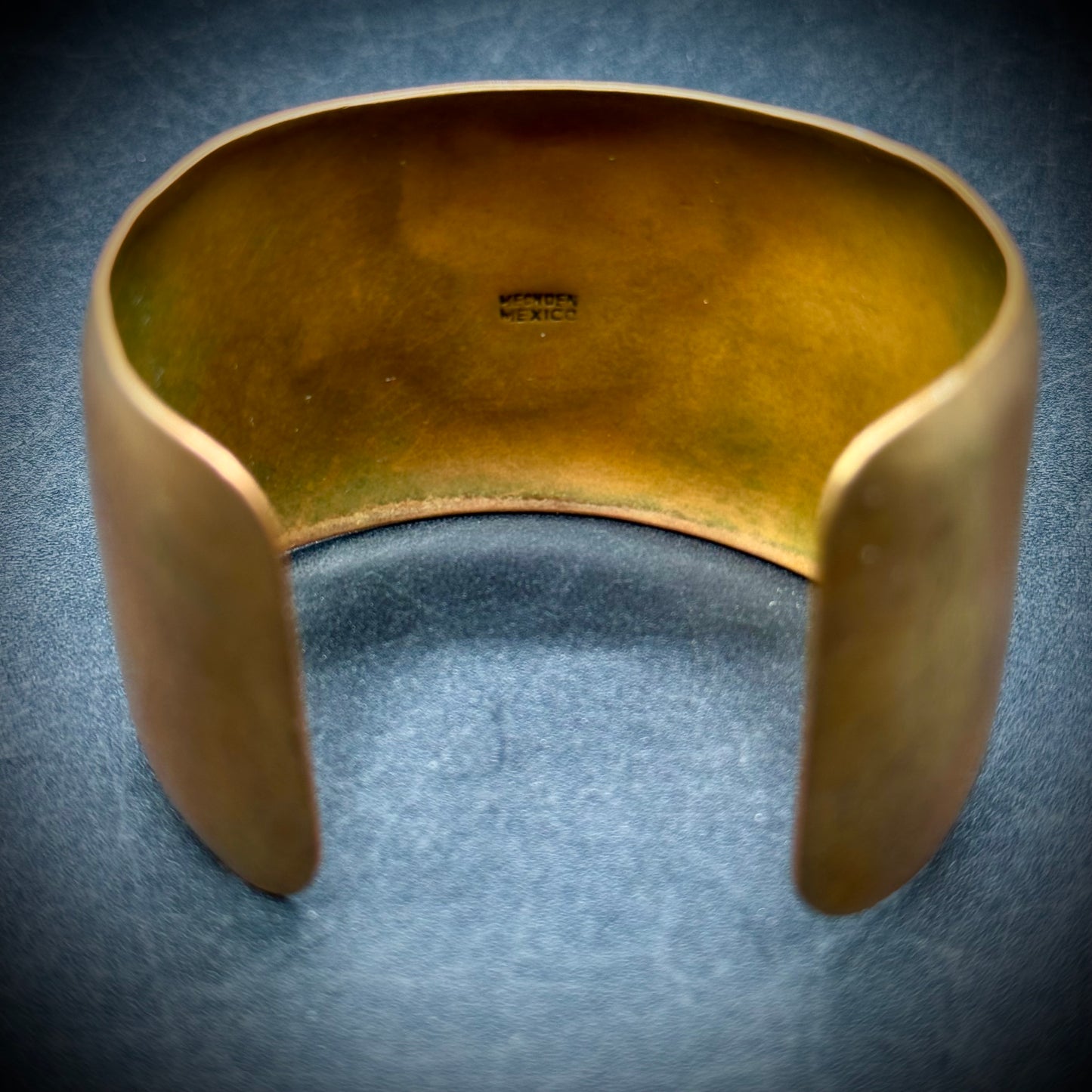 Vintage Mexican Copper & Inlaid Abalone Cuff