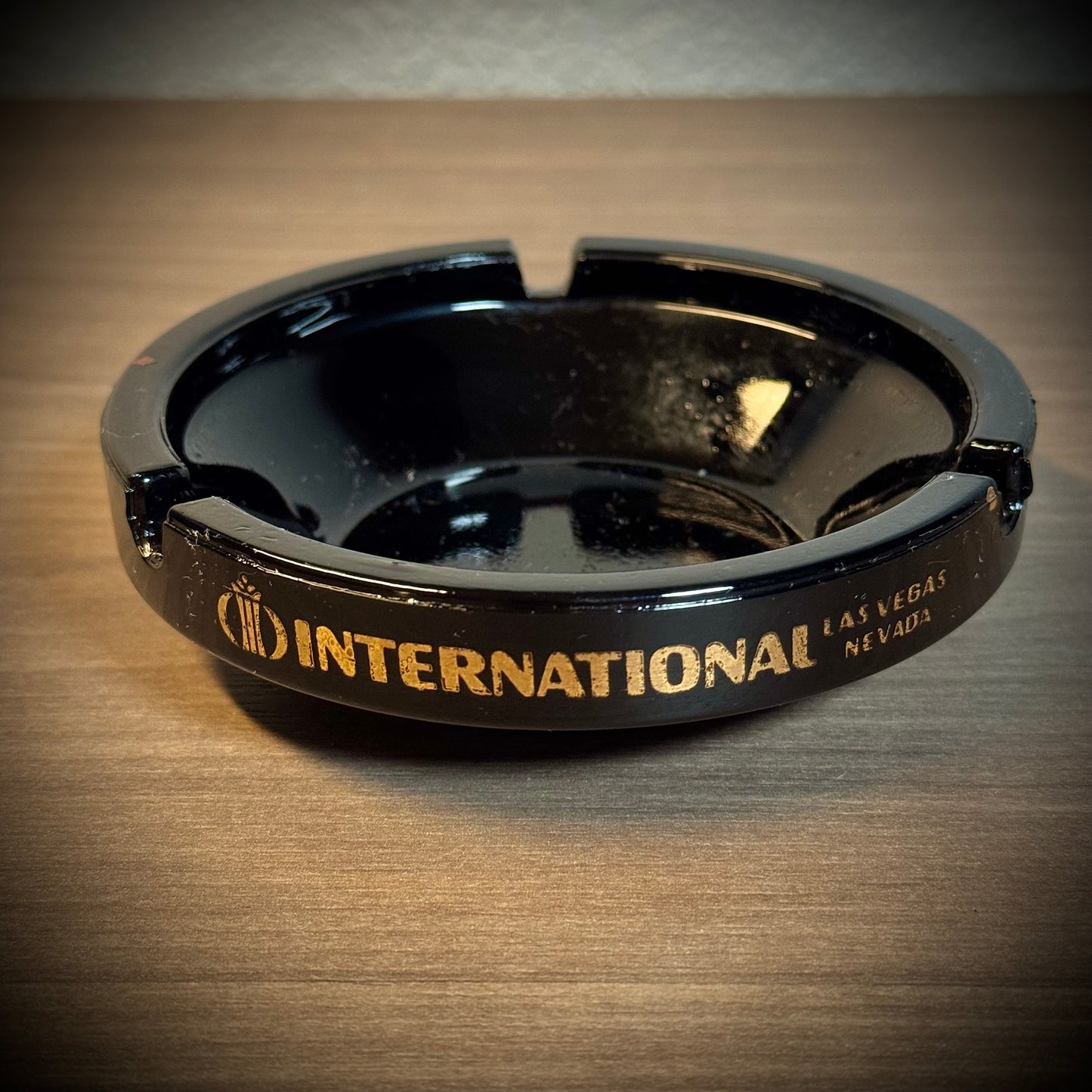 Vintage International Hotel Las Vegas Black Ash Tray