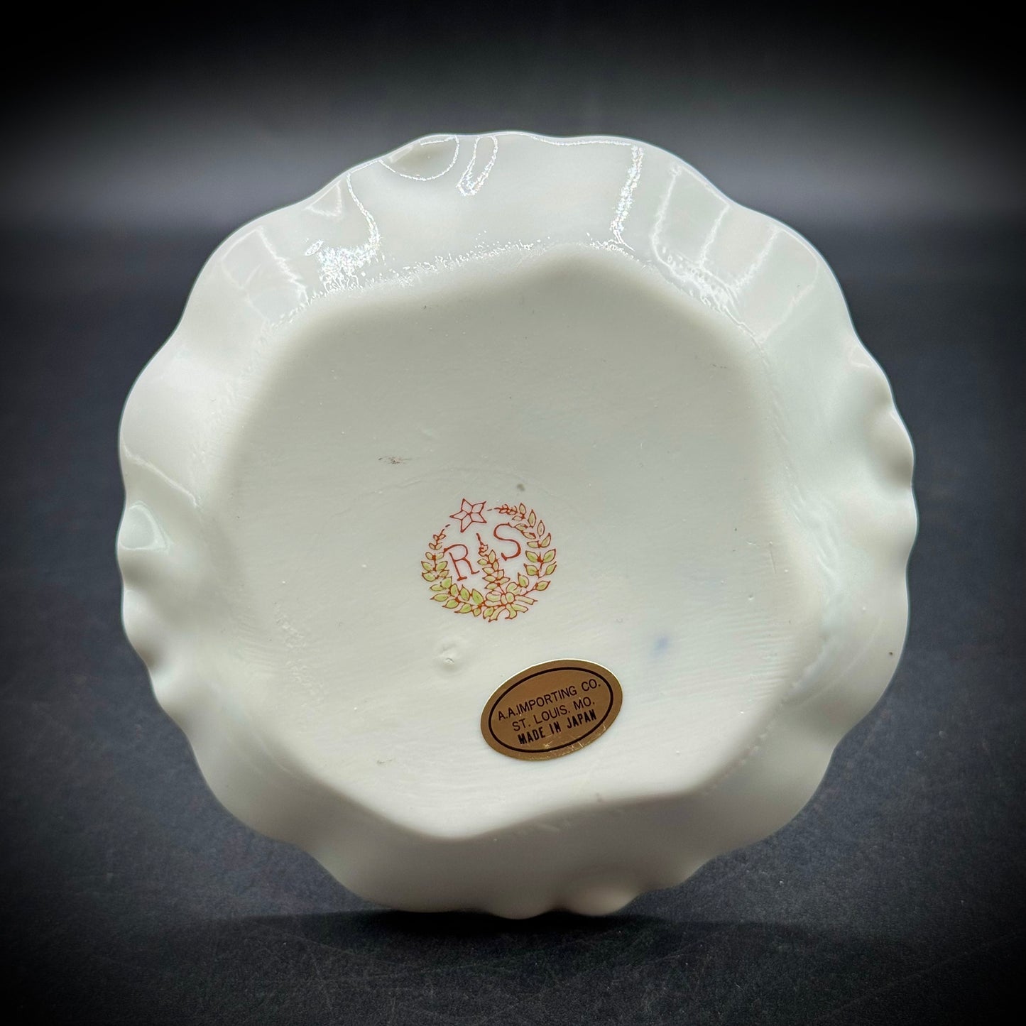 Vintage 1940s RS Porcelain Hat Pin Holder - Made in Japan