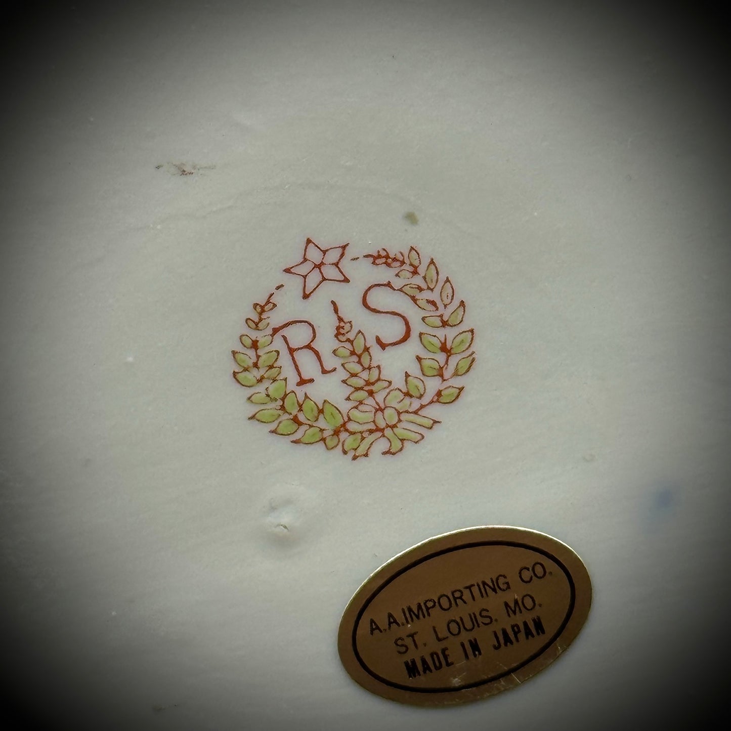 Vintage 1940s RS Porcelain Hat Pin Holder - Made in Japan