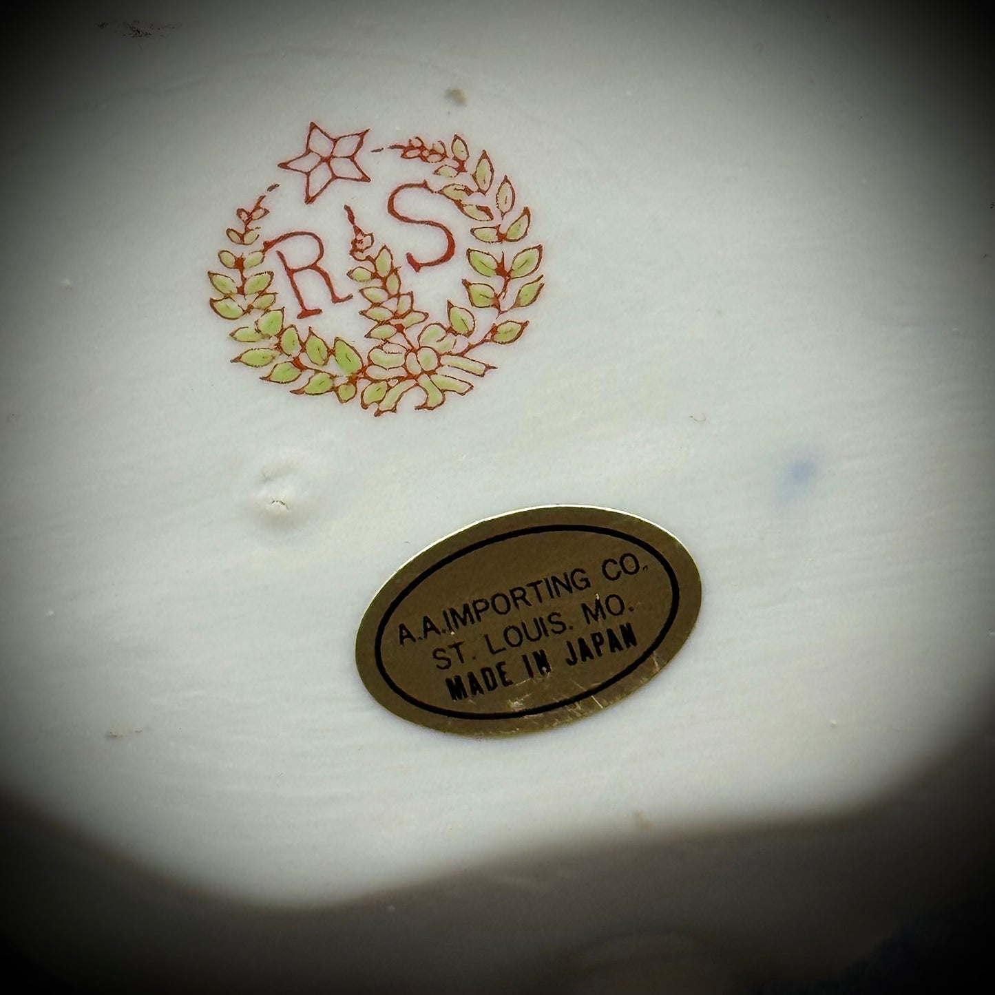 Vintage 1940s RS Porcelain Hat Pin Holder - Made in Japan