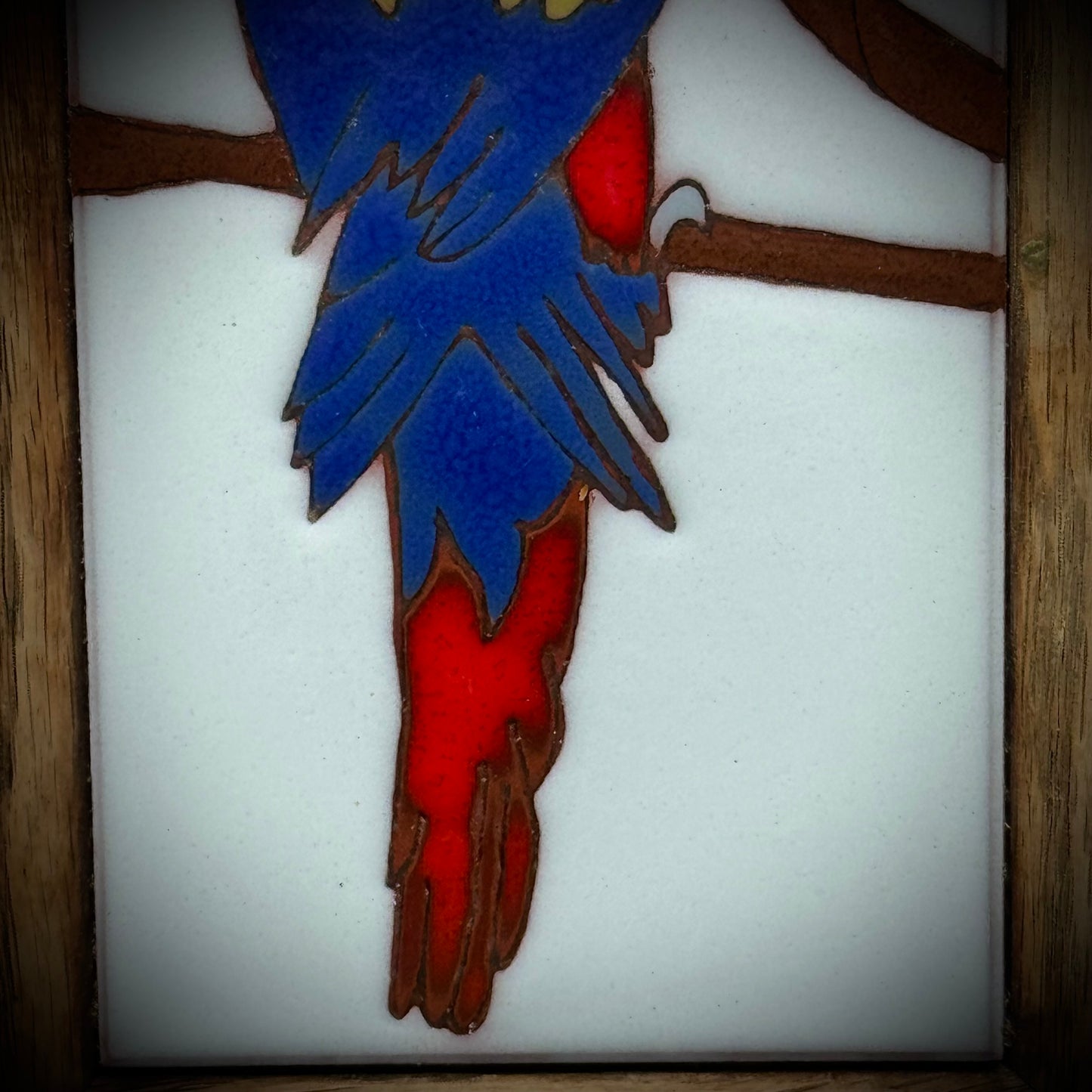 Hand Glazed Parrot Art Caprichio Tile