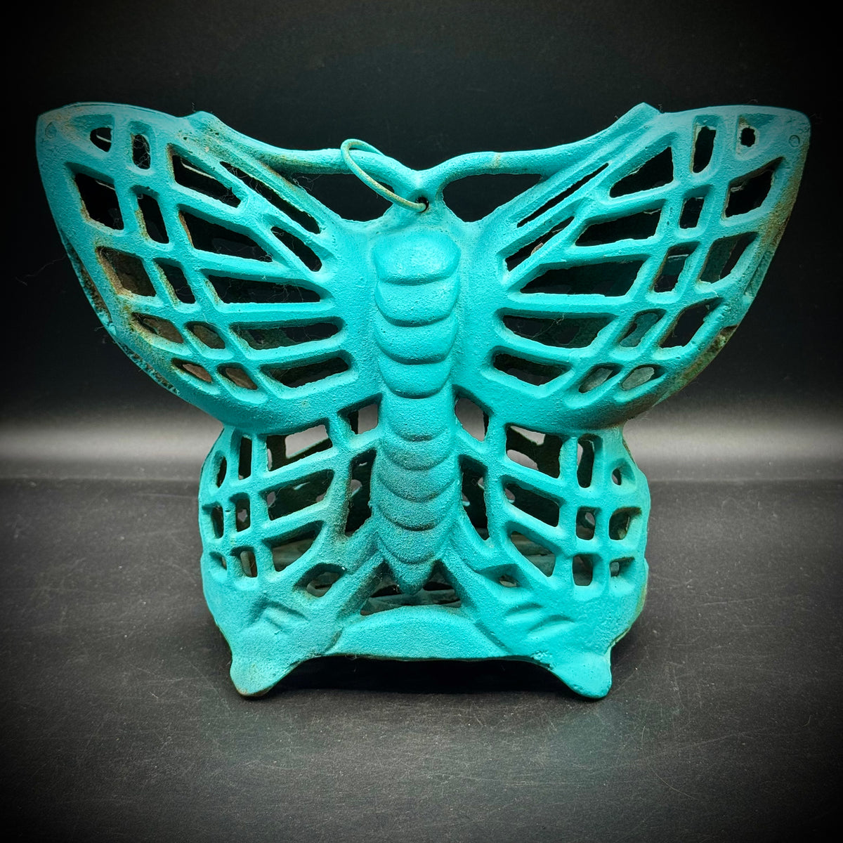 RARE Vintage 1950s Cast Iron Monarch Butterfly Lantern