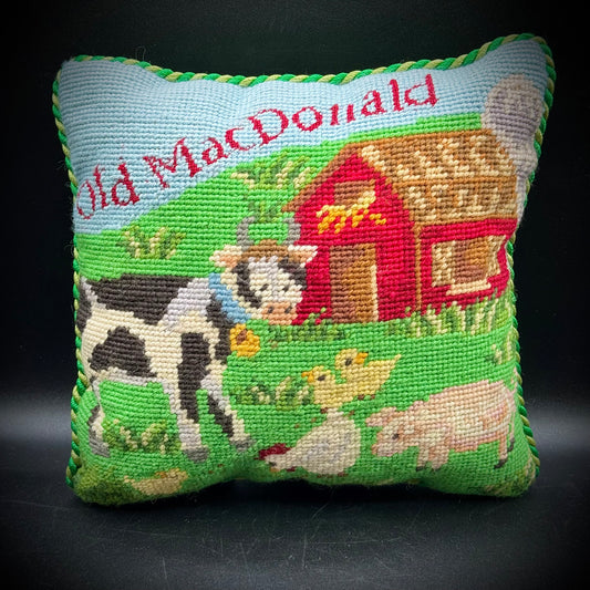 Old MacDonald's Farm Needlepoint Pillow