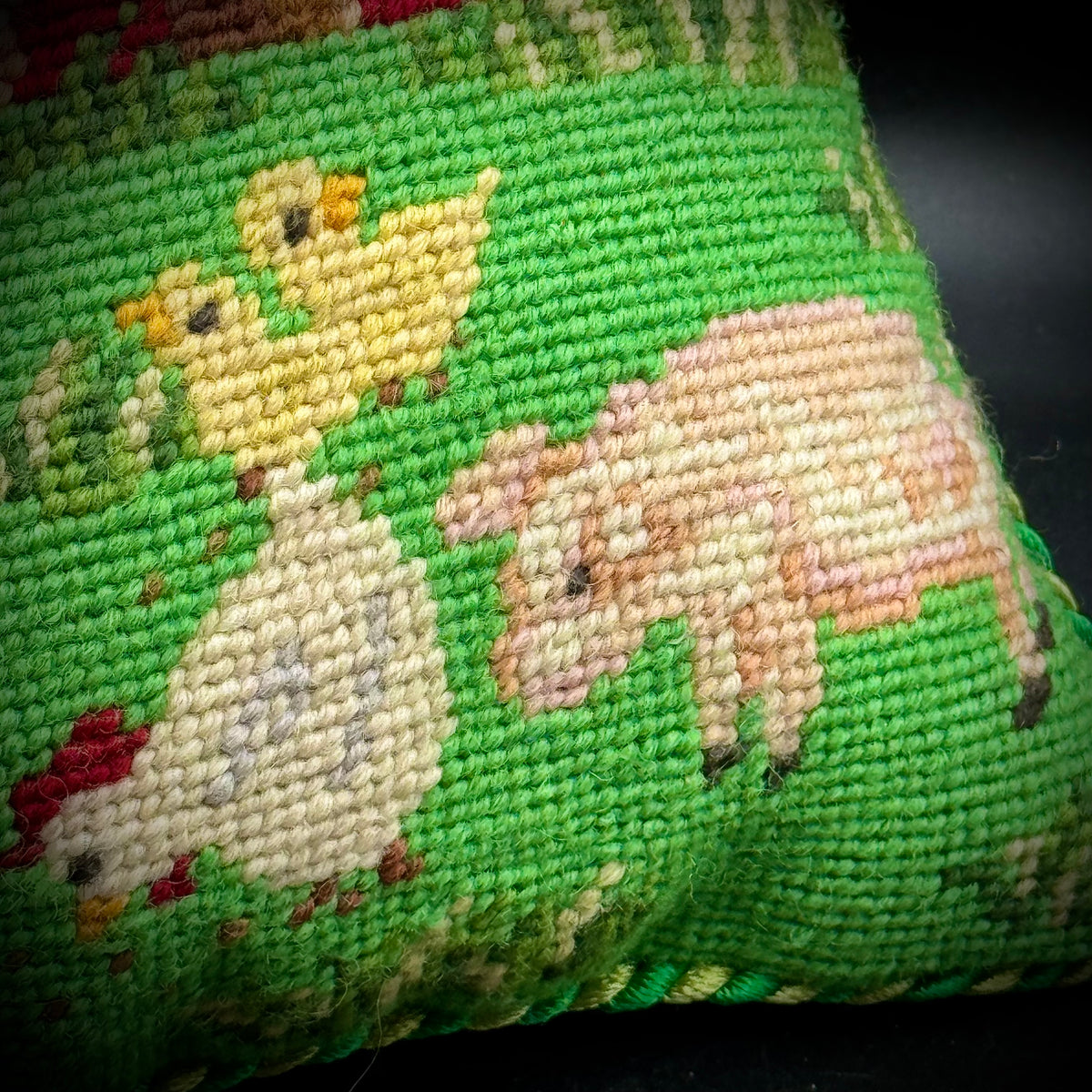 Old MacDonald's Farm Needlepoint Pillow