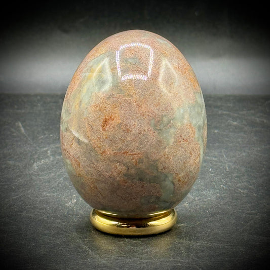 Marble Egg with Gold Ring Base