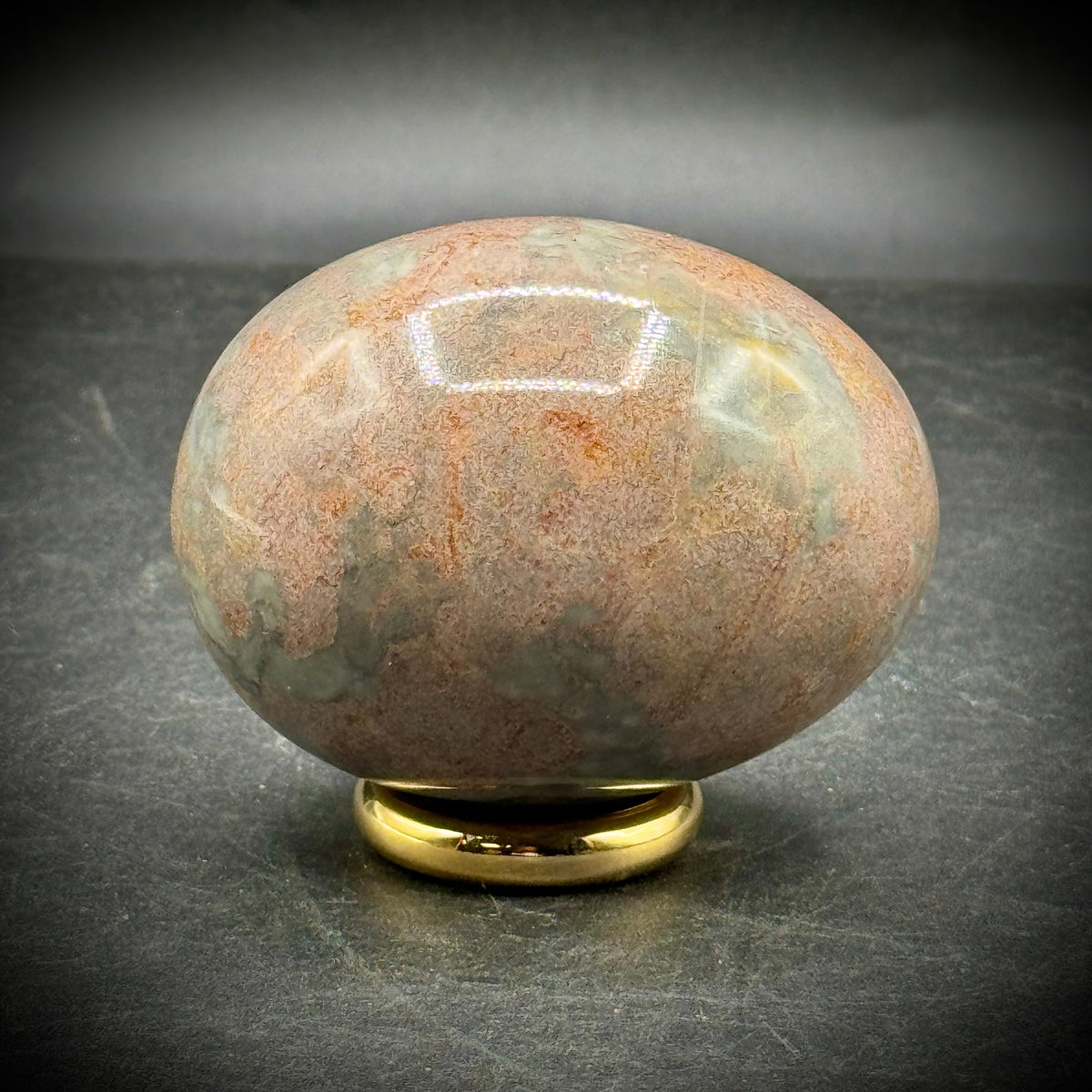 Marble Egg with Gold Ring Base