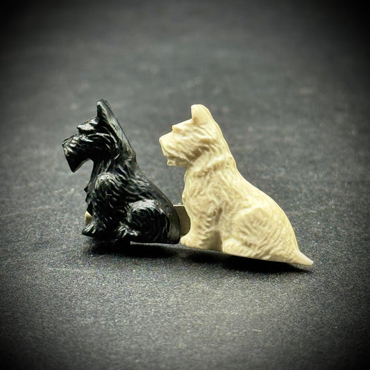 Vintage Two Scottie Dog Brooch - Made in Great Britain