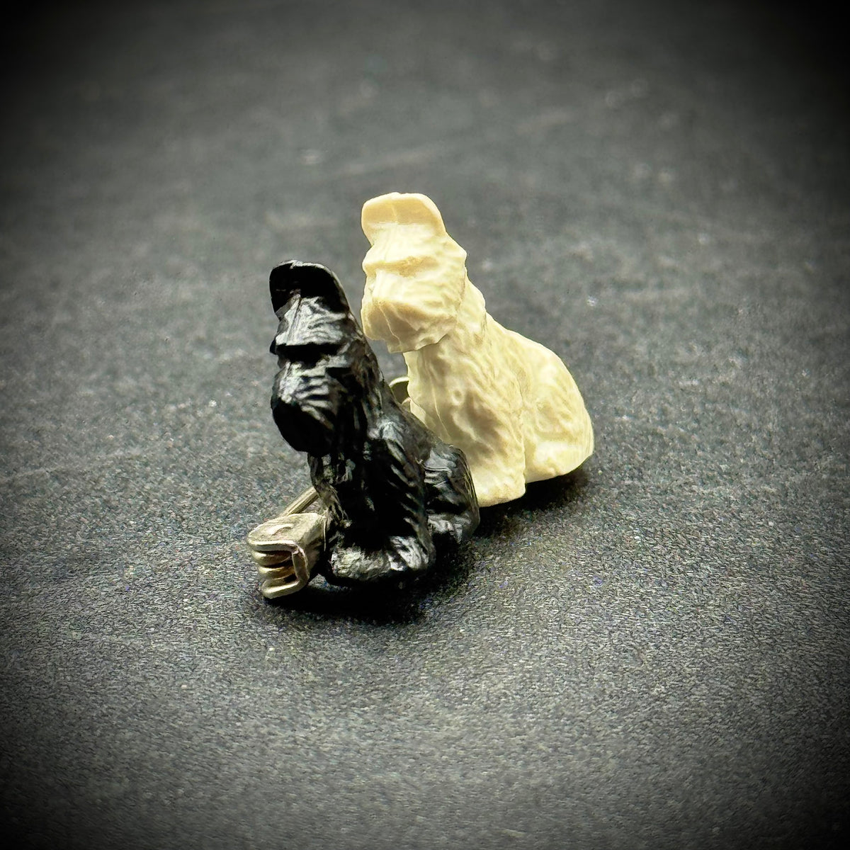 Vintage Two Scottie Dog Brooch - Made in Great Britain