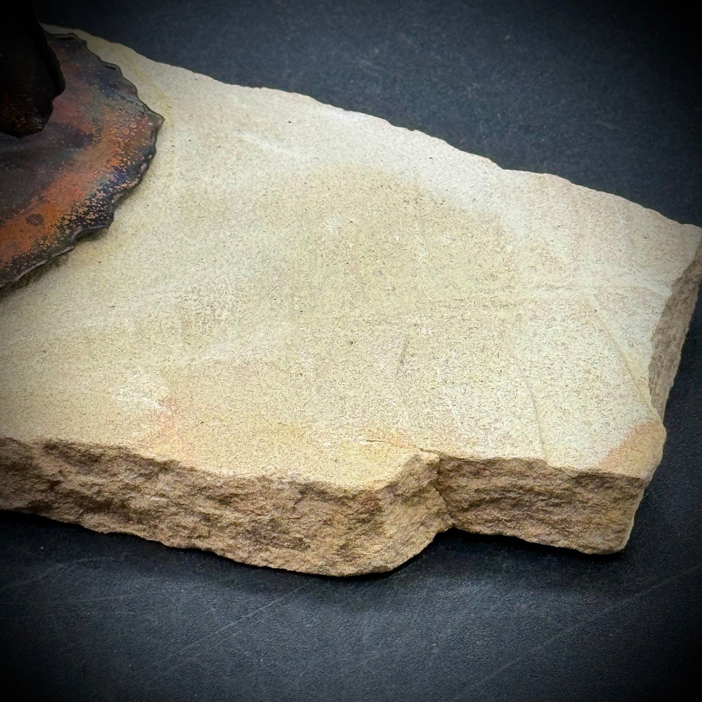 Artisan Made Copper Angel on Fossil Base