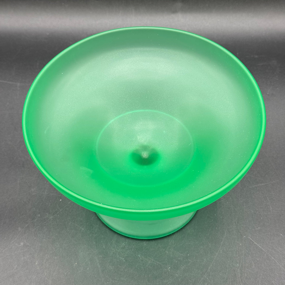 Vintage Tiffin Satin Uranium Glass Pedestal Compote