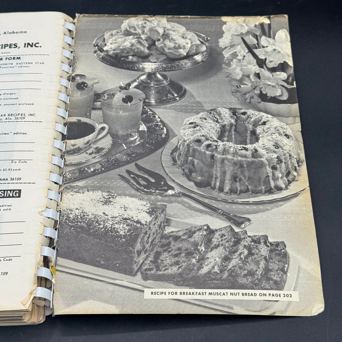 Vintage 1965 Eastern Star Recipe Book