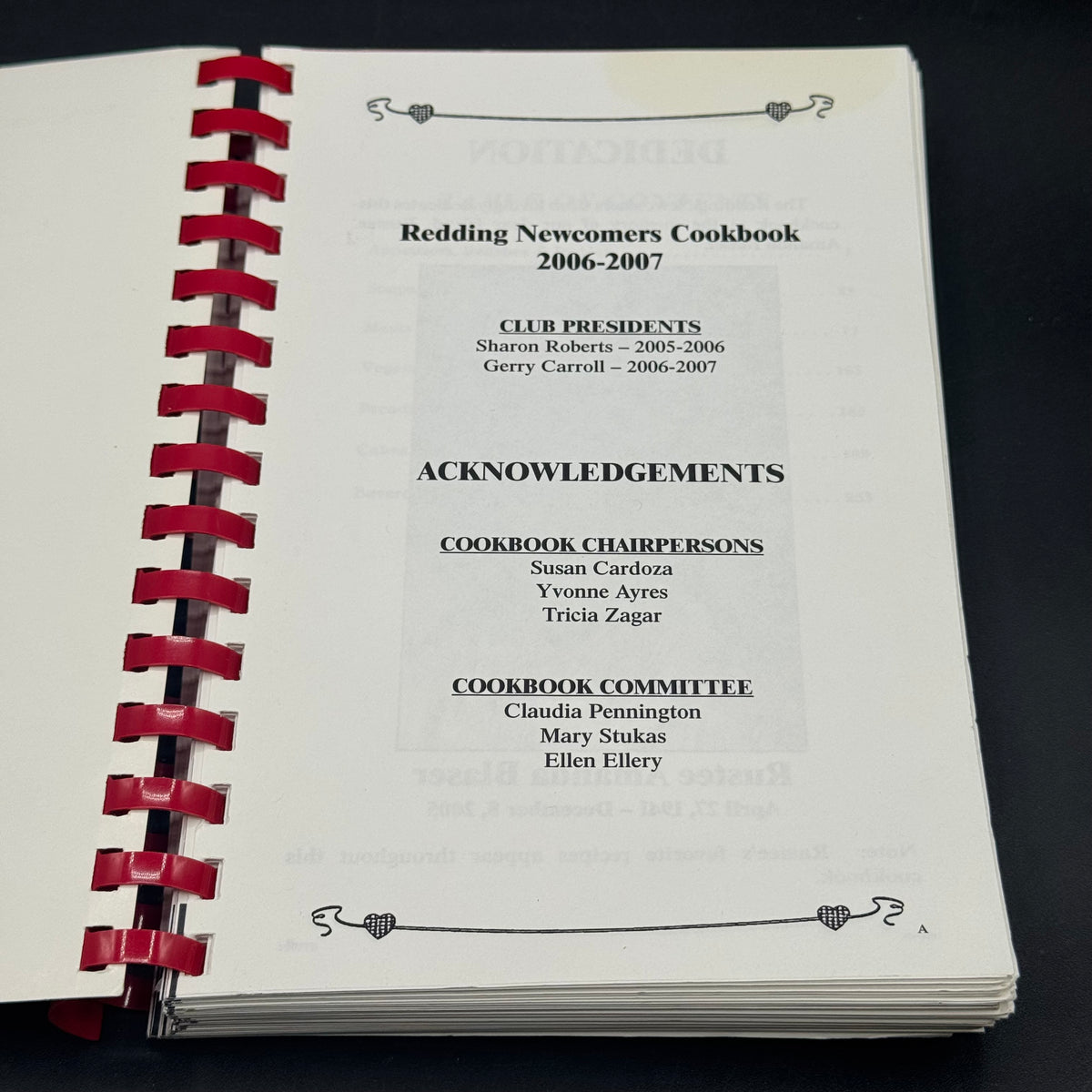 Redding Newcomers Recipe Book