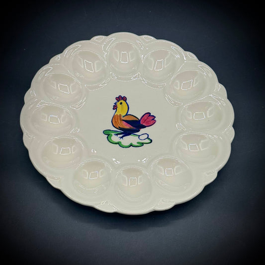 Vintage PV Portieux Vallerysthal French Deviled Egg Dish