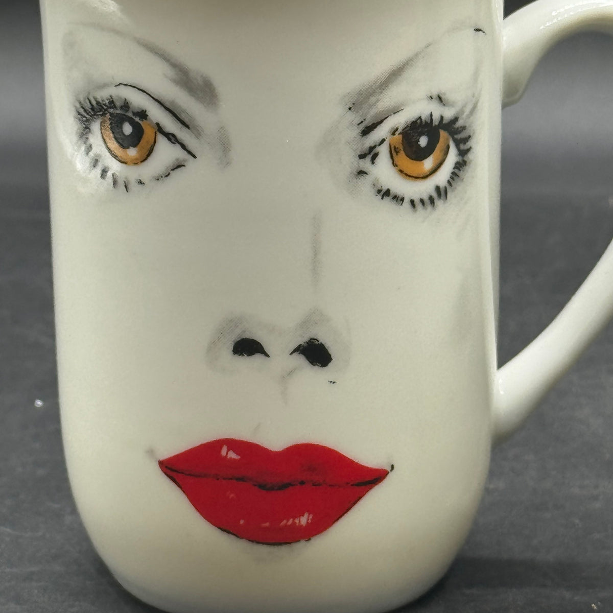 Pair of RARE Vintage 1970s Foxy Lady Face Cups