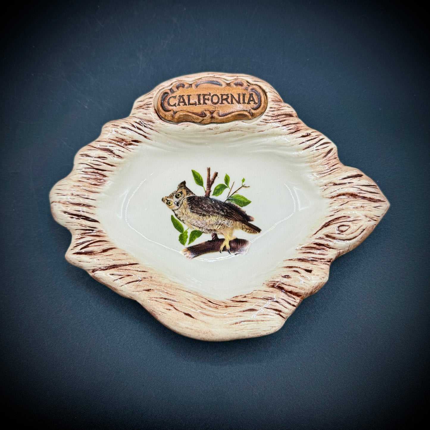 Vintage Treasure Craft California Owl Dish