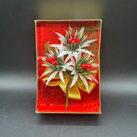 Vintage 1960s Kitsch Holiday Corsage New in Original Box
