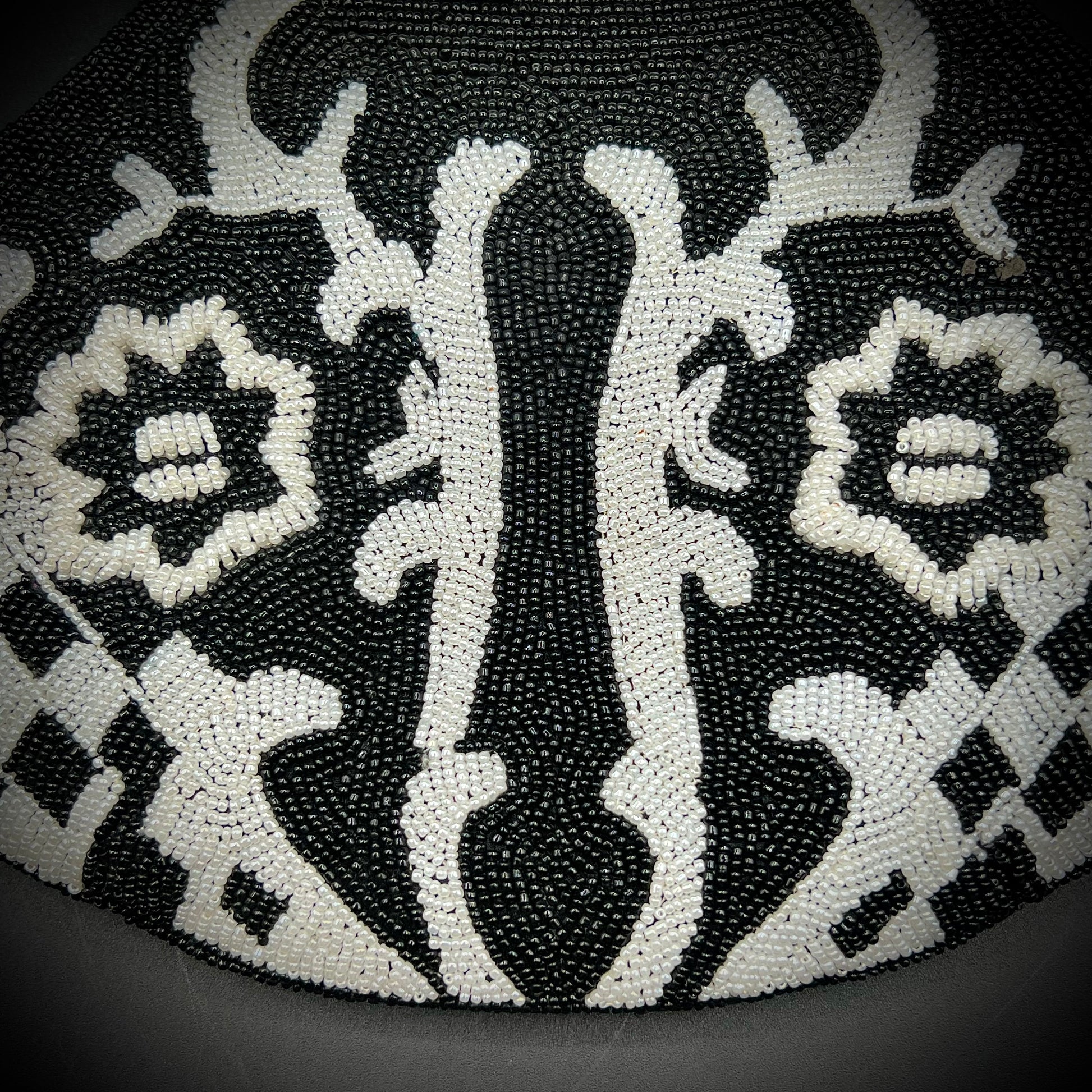 Heavy Beaded Ornate Black & White Purse Picker Road Boutique