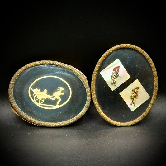 Pair of Antique Framed Cameo Art Pieces