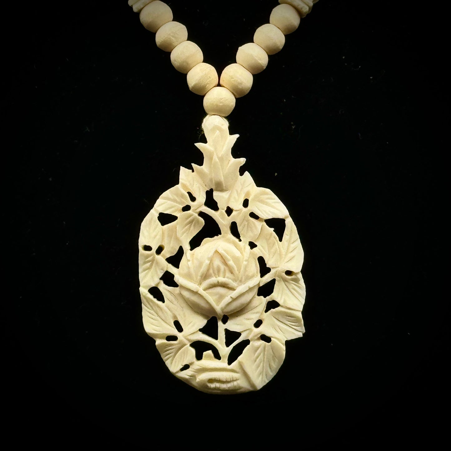 Intricate Caved Bone Necklace