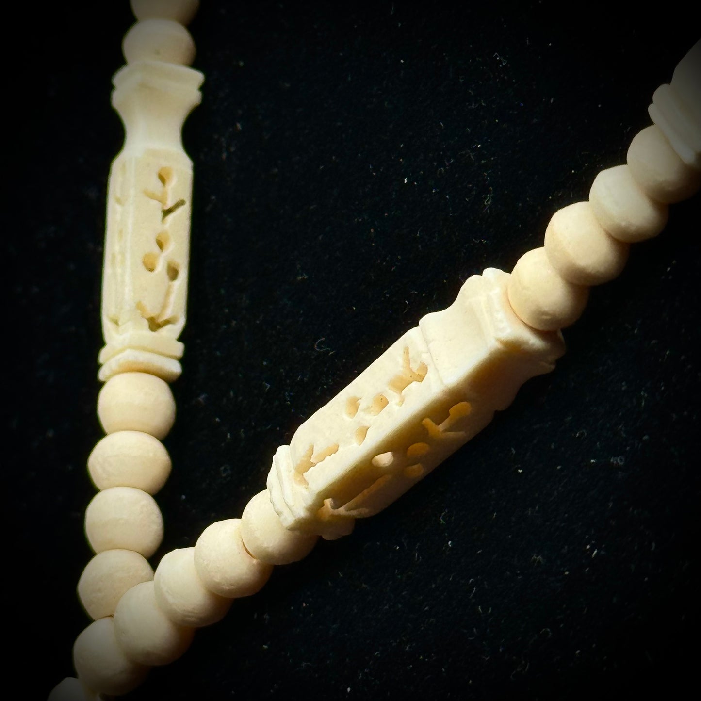 Intricate Caved Bone Necklace