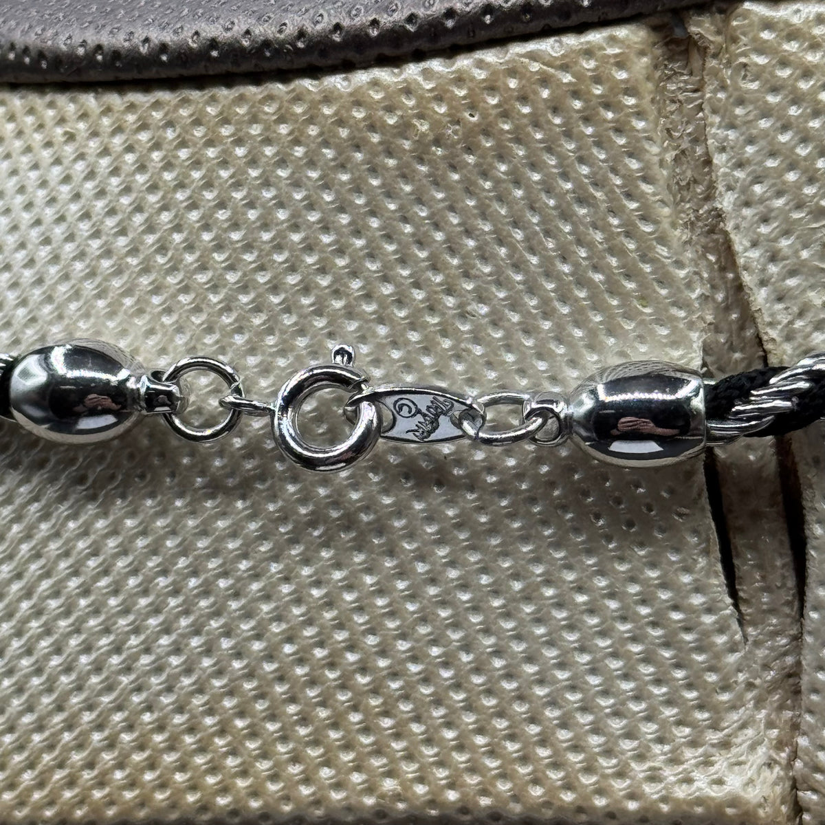 Vintage Trifari Silver & Metal Braided Rope Necklace