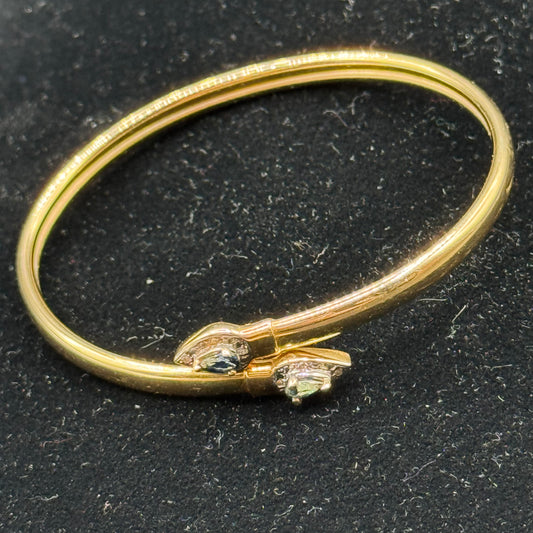 14k Gold Bangle Bracelet with Sapphires & Diamonds