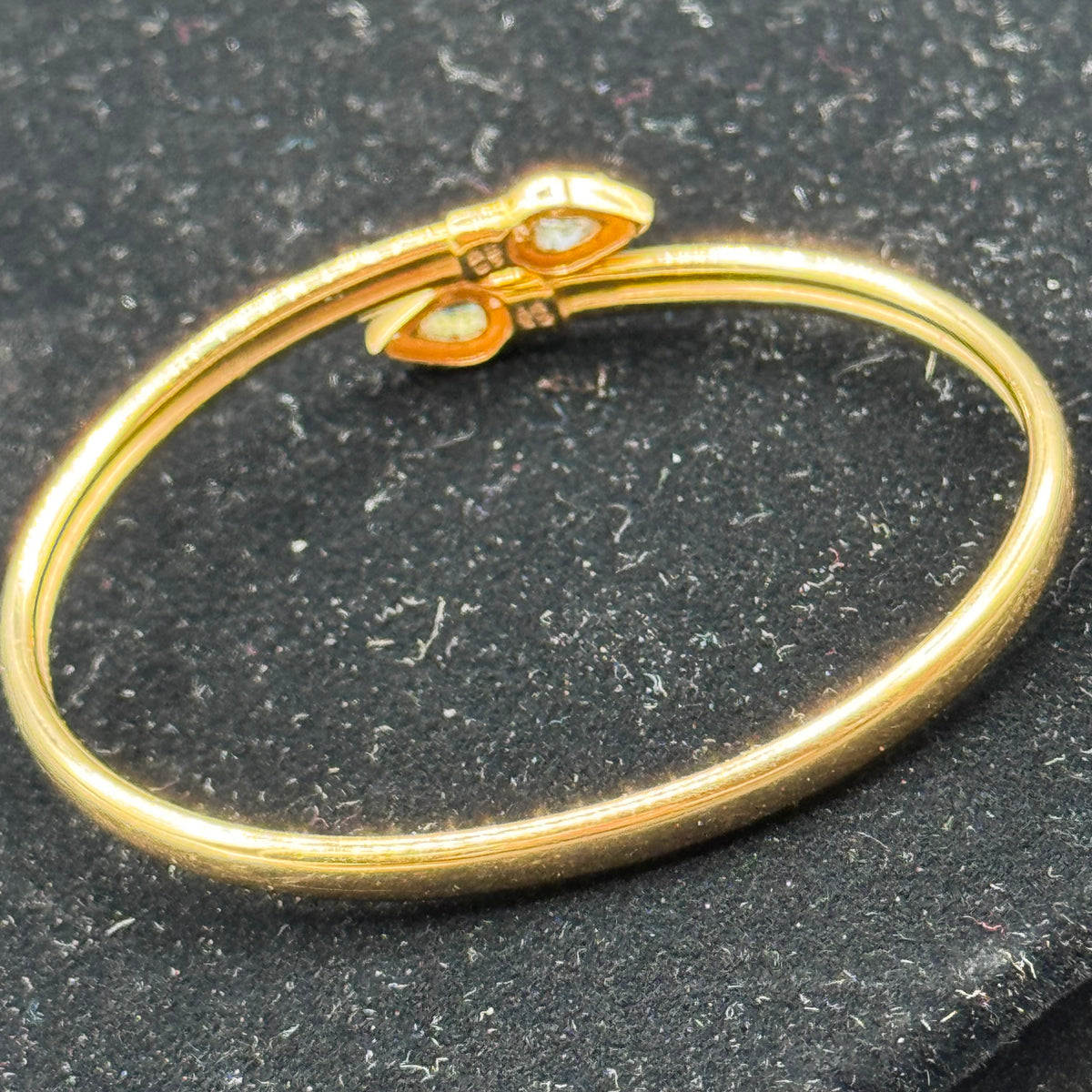 14k Gold Bangle Bracelet with Sapphires & Diamonds
