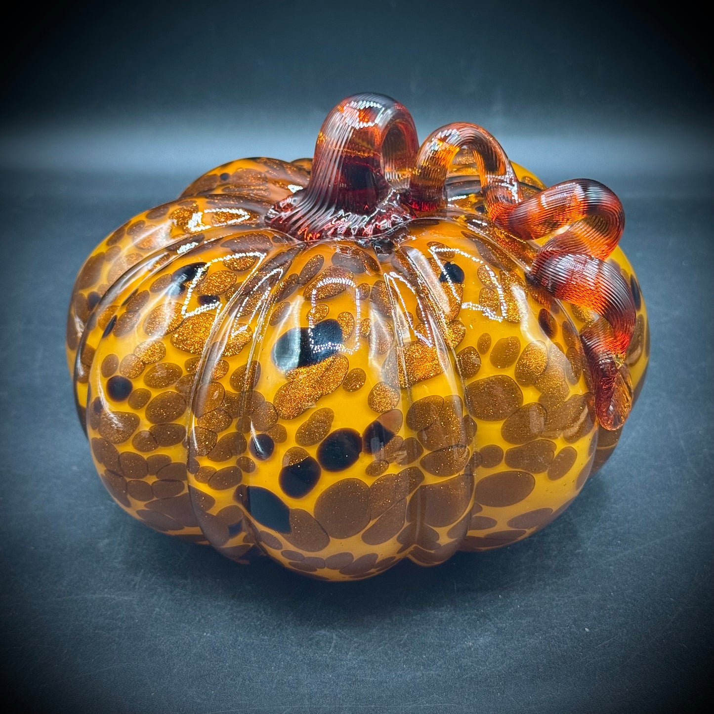 Heavy Murano-Style Art Glass Pumpkin