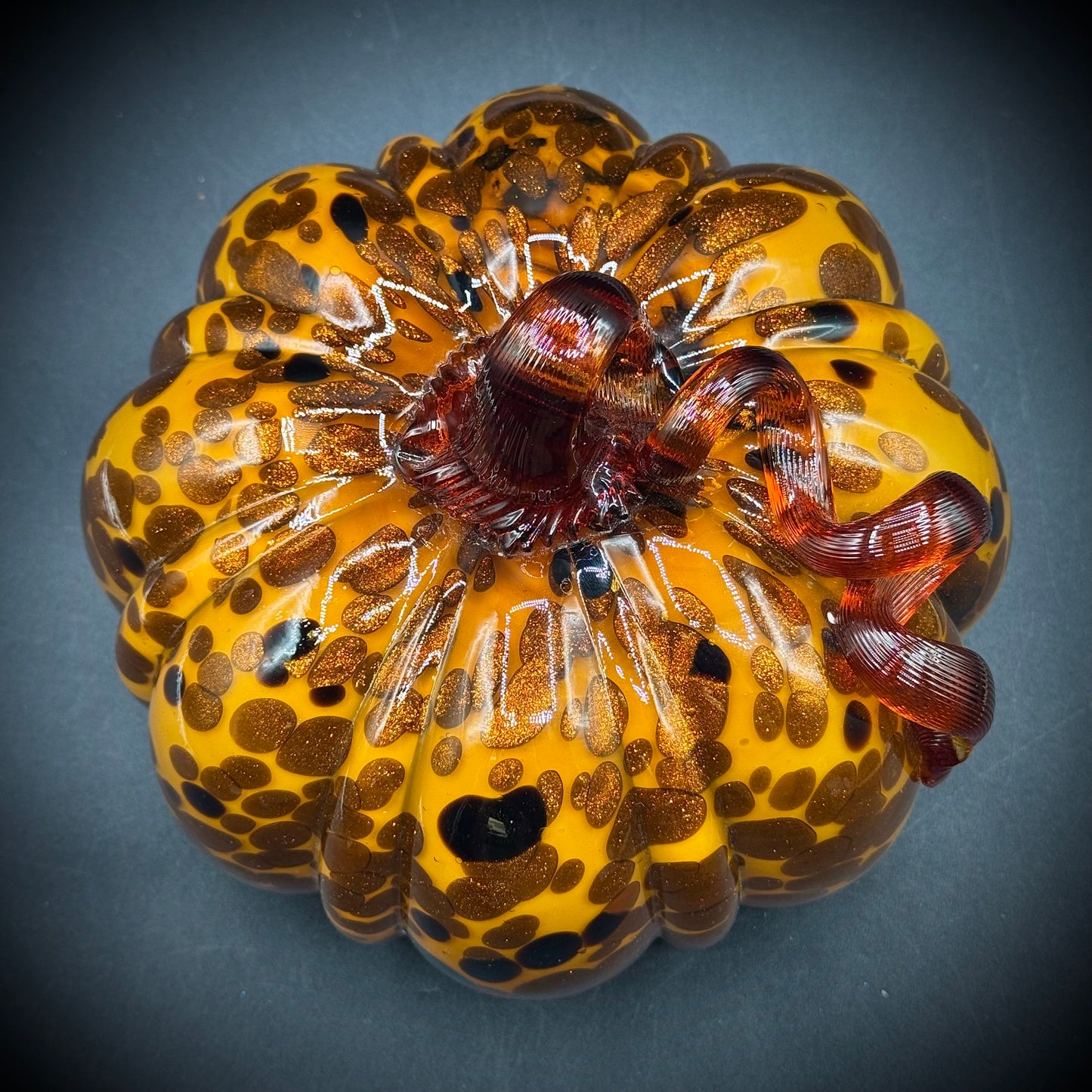 Heavy Murano-Style Art Glass Pumpkin