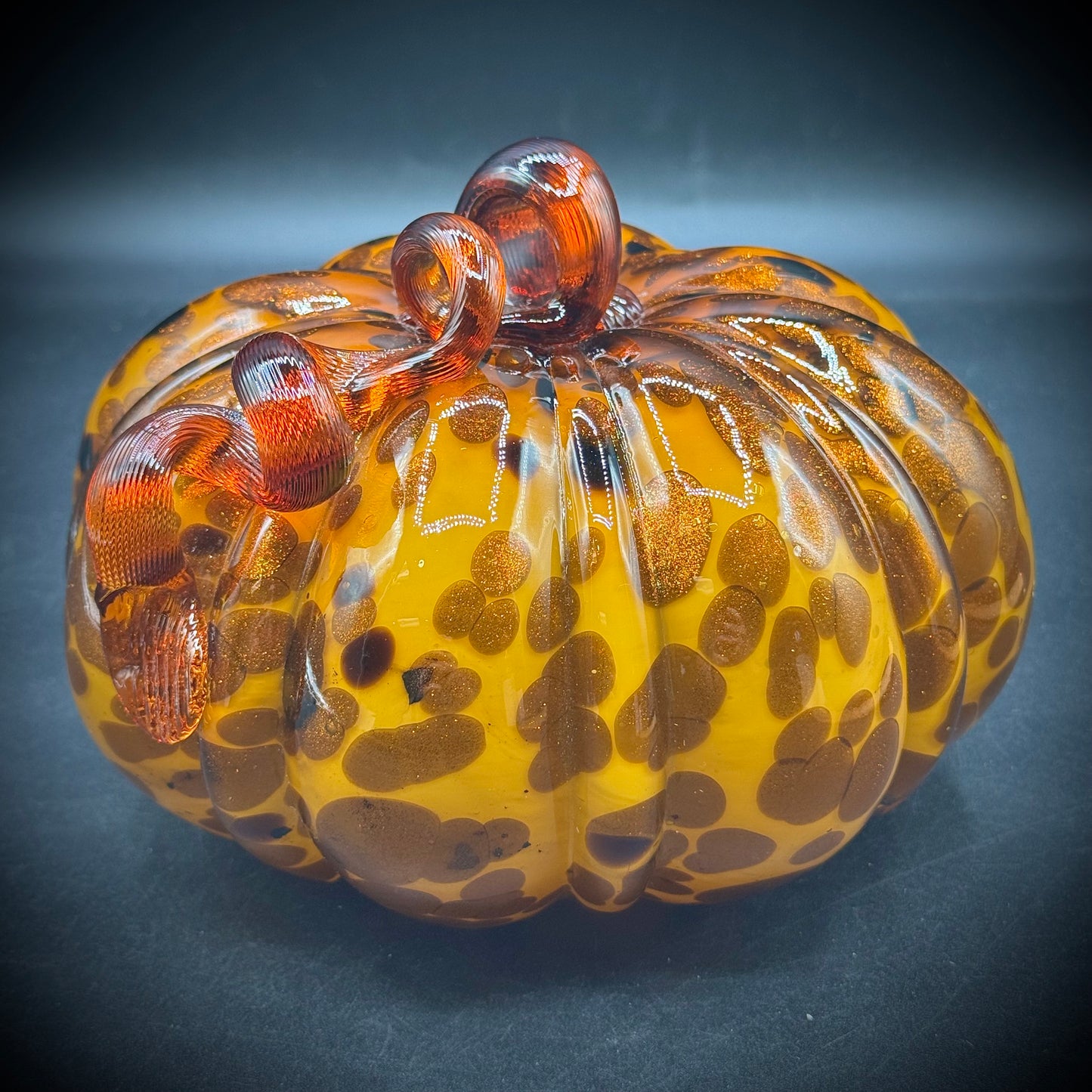 Heavy Murano-Style Art Glass Pumpkin