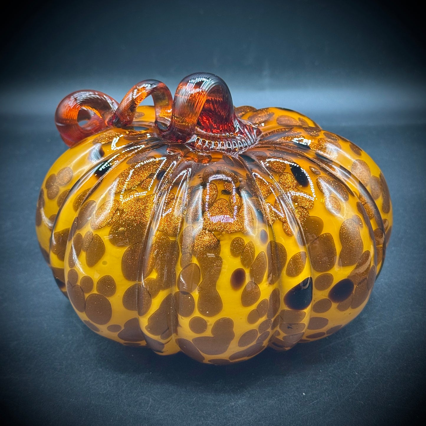 Heavy Murano-Style Art Glass Pumpkin