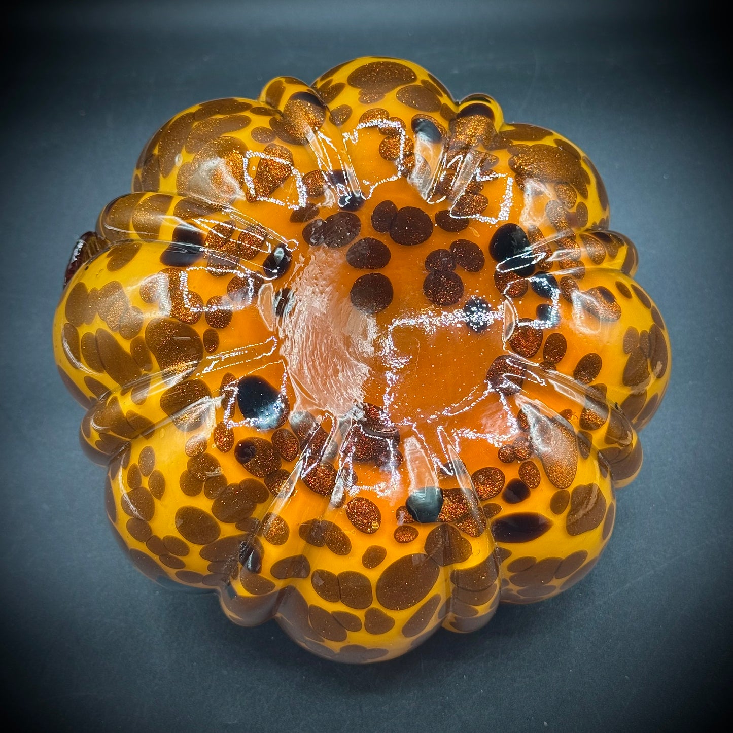 Heavy Murano-Style Art Glass Pumpkin