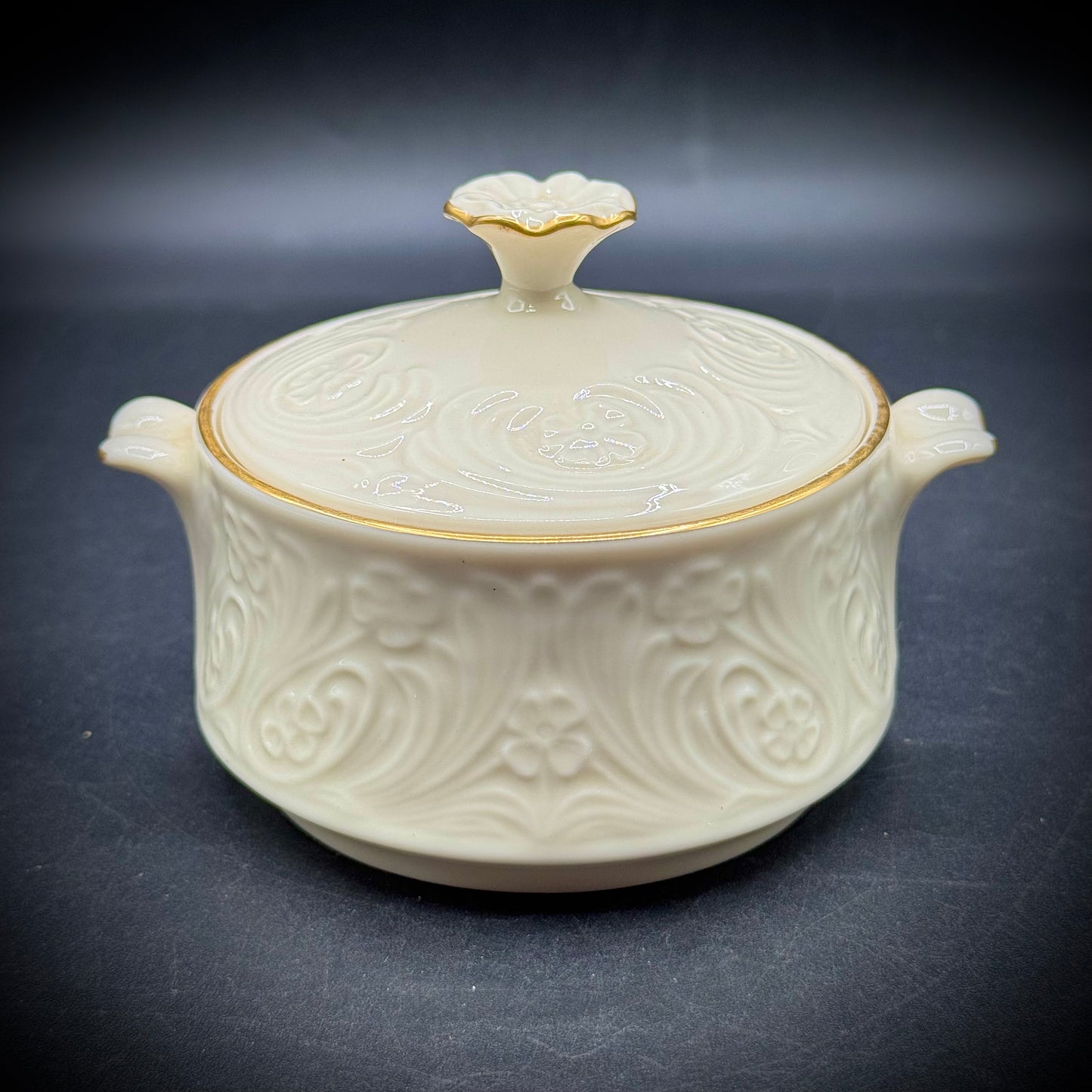 Vintage Lenox Country Flowers Lidded Sugar Bowl