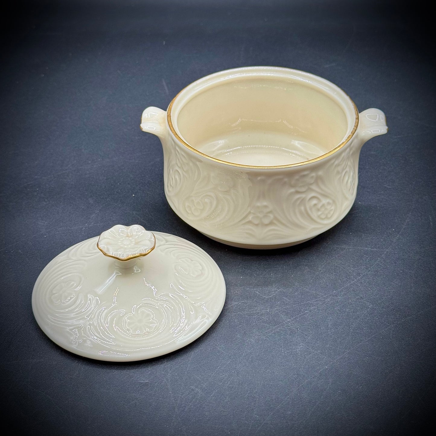 Vintage Lenox Country Flowers Lidded Sugar Bowl