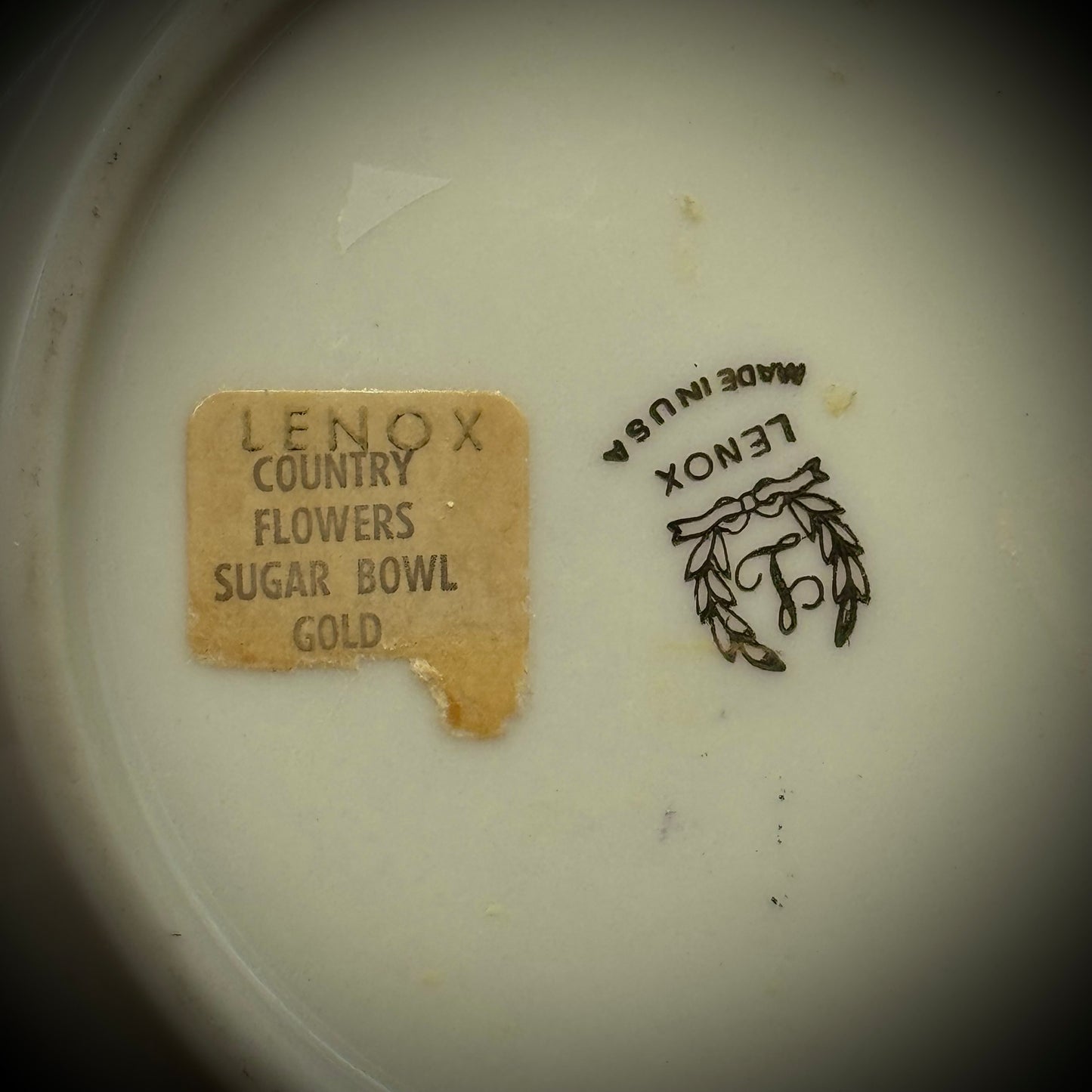 Vintage Lenox Country Flowers Lidded Sugar Bowl