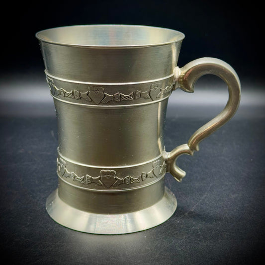 Mullinger Ireland Heavy Pewter Claddagh Strips Tankard
