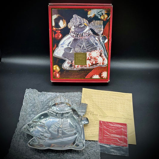 Lenox Yuletide Snowman Tray - New in Box