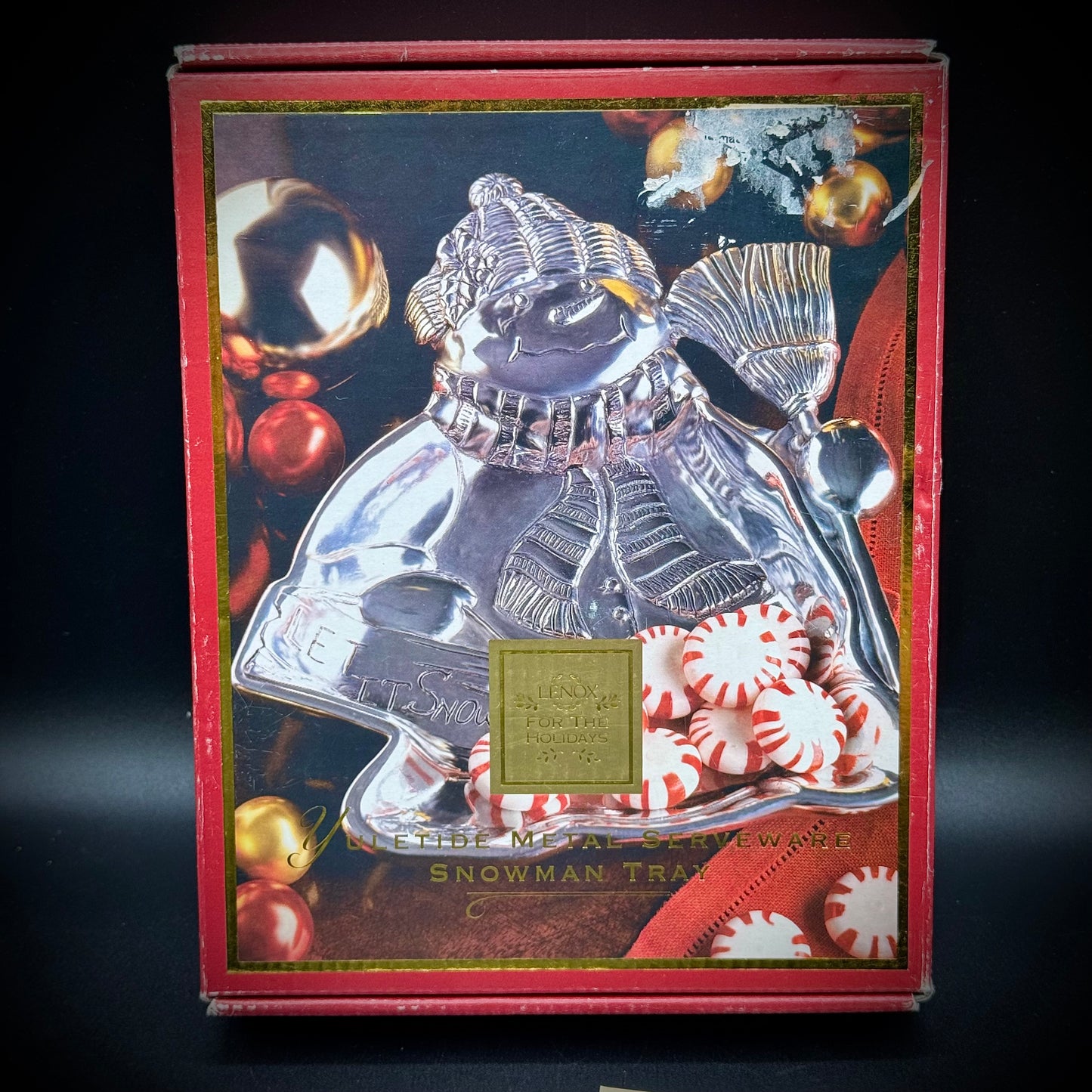 Lenox Yuletide Snowman Tray - New in Box