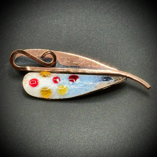 Vintage Copper & Enamel Matisse Renoir Brooch