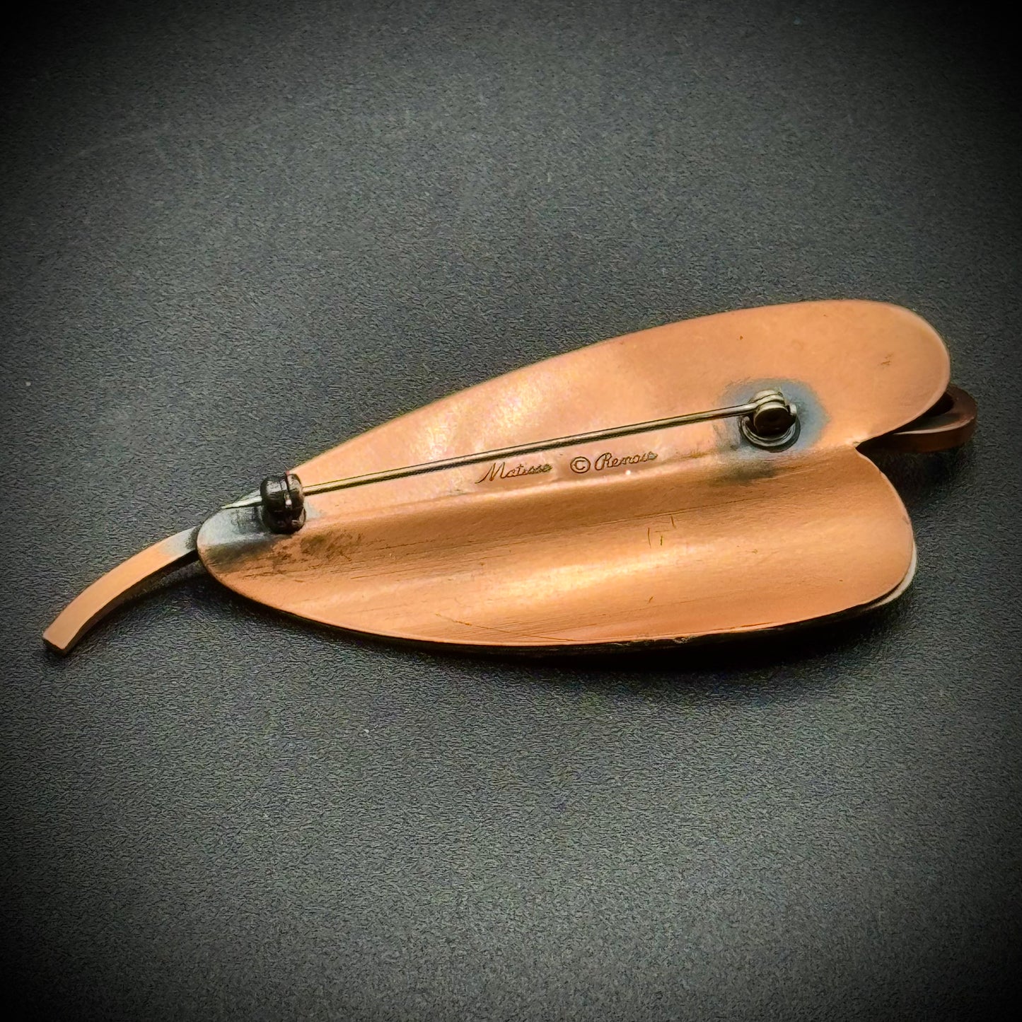 Vintage Copper & Enamel Matisse Renoir Brooch