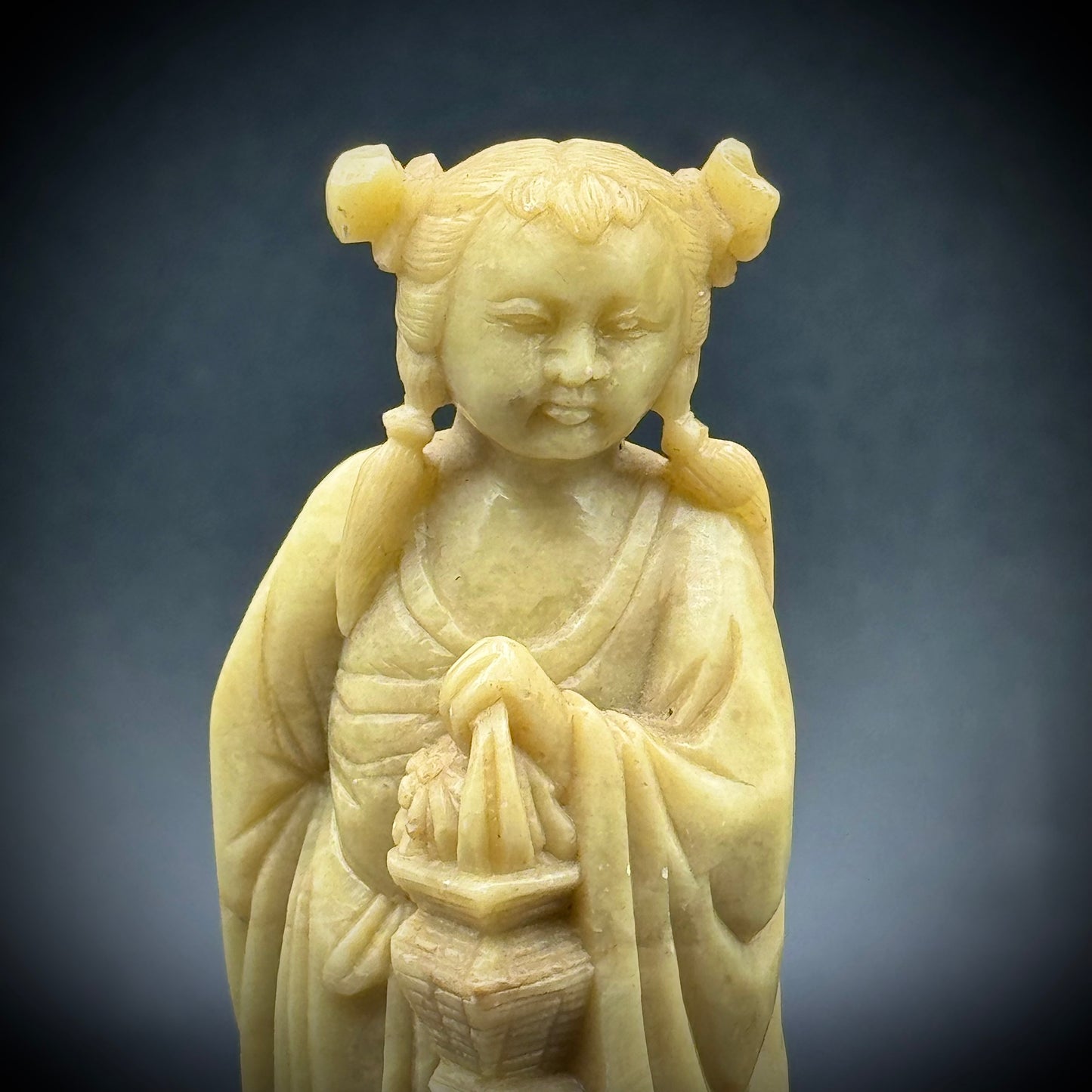 Vintage Carved Soapstone Quan Yin Guanyin Statue