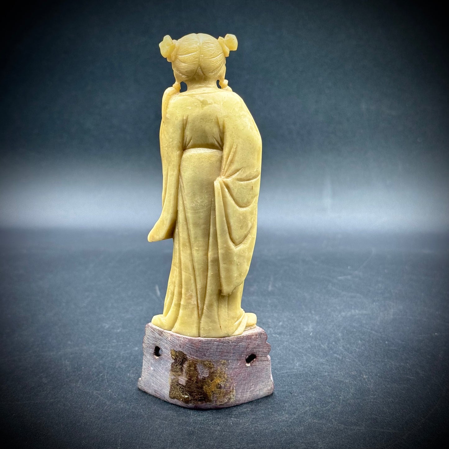 Vintage Carved Soapstone Quan Yin Guanyin Statue