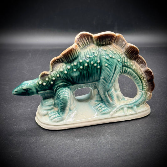 Vintage Ceramic Stegosaurus Dinosaur Sculpture - Made in Brazil