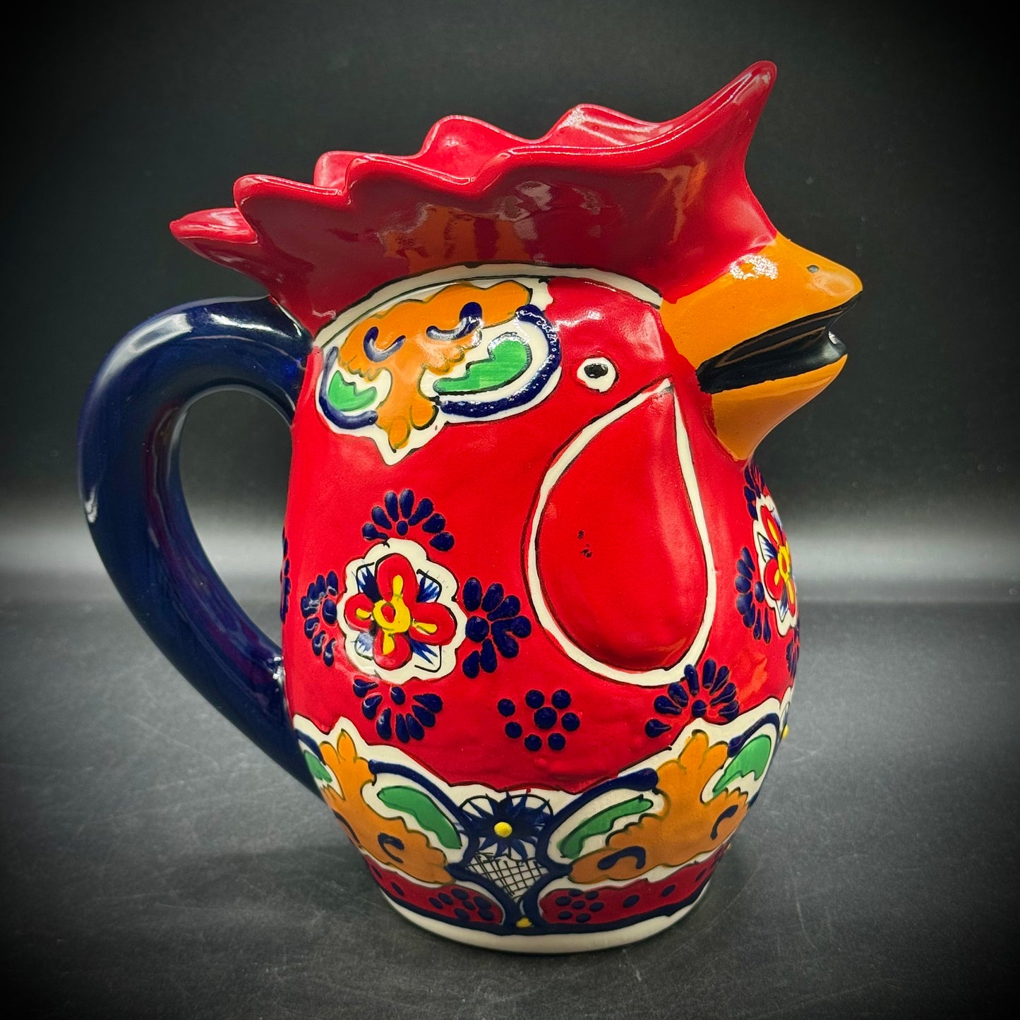 Mexican Lead Free Pottery Large Chicken Pitcher