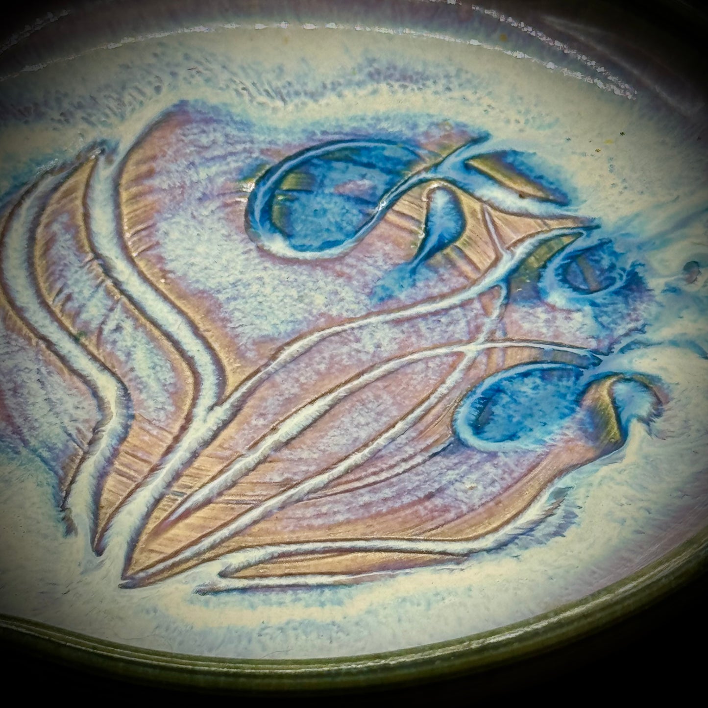 Pottery Art Dish Signed