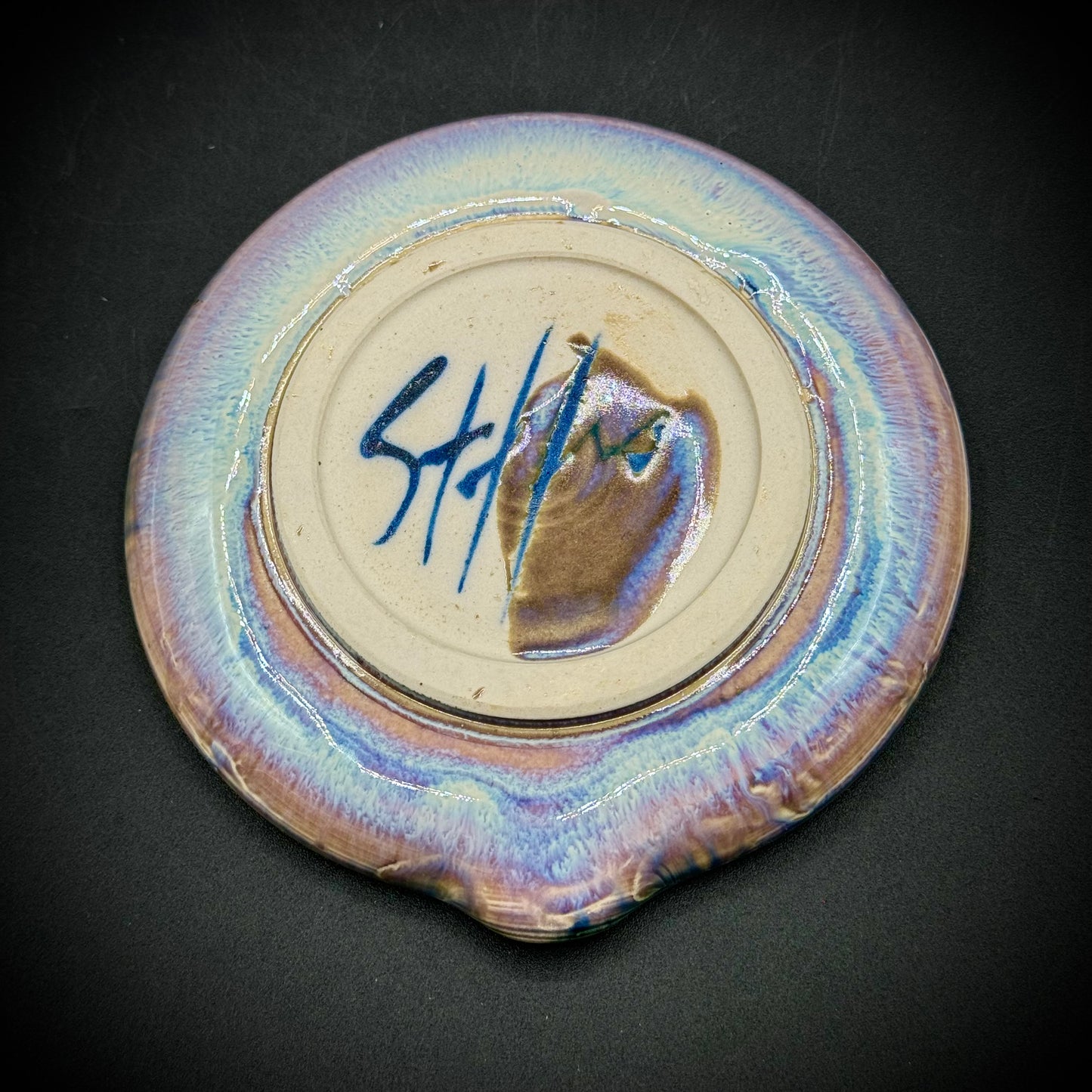 Pottery Art Dish Signed