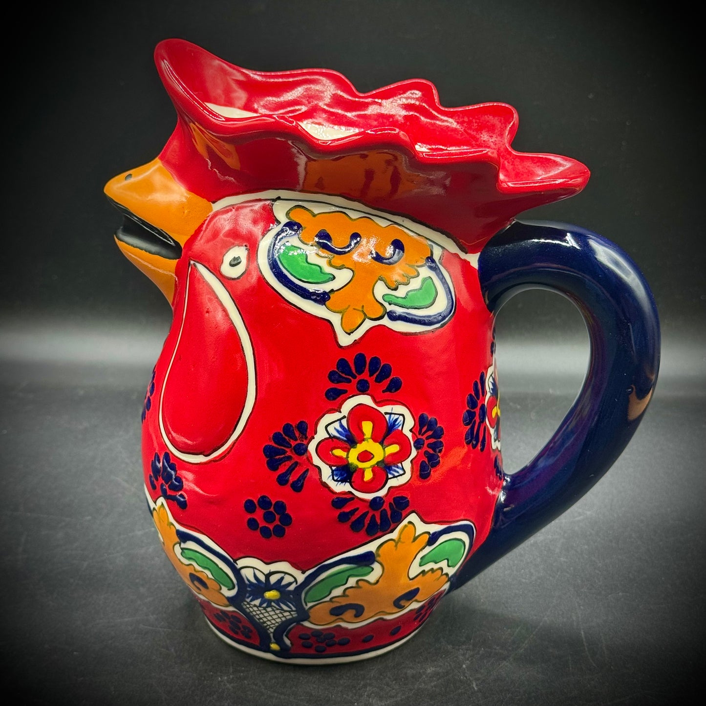 Mexican Lead Free Pottery Large Chicken Pitcher