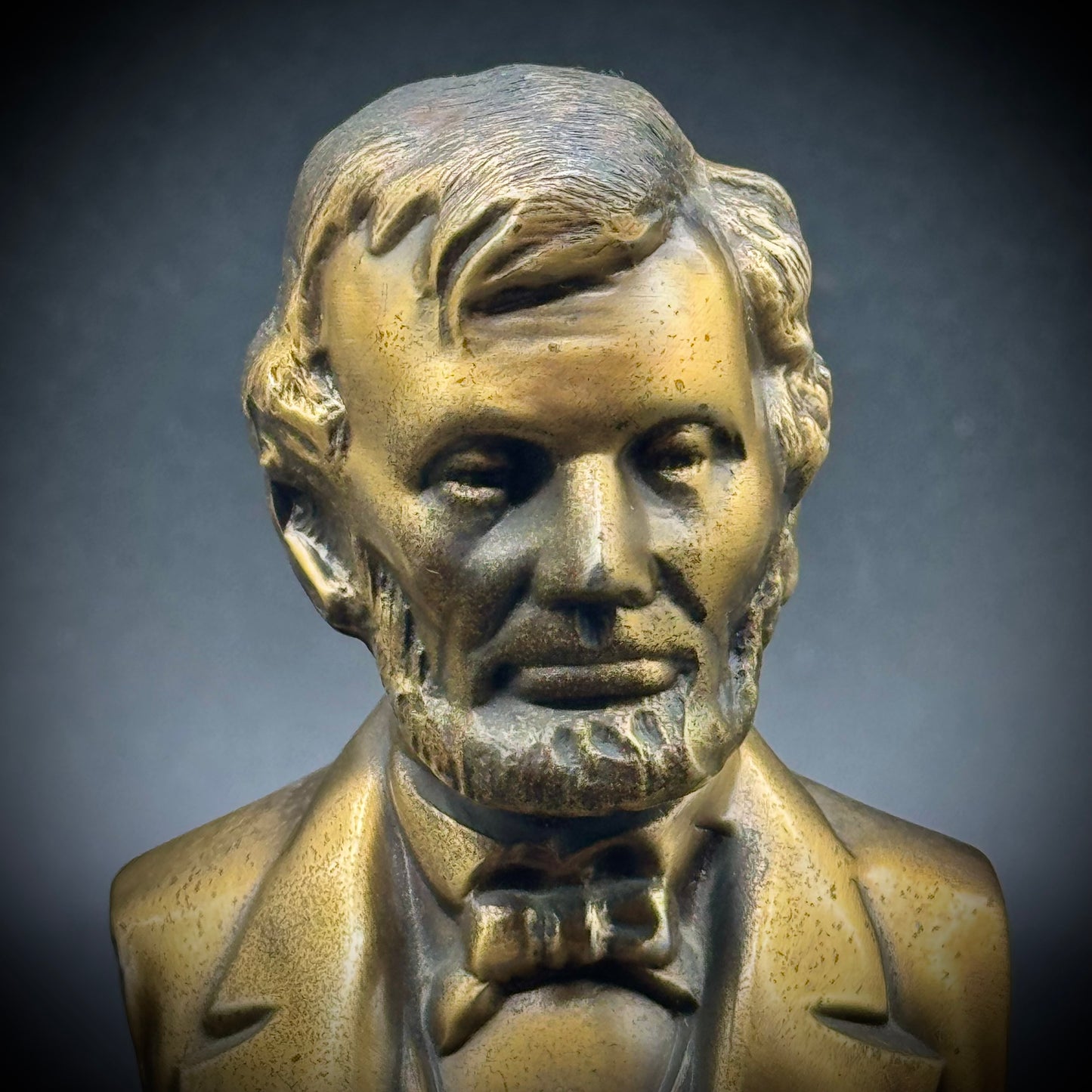 Pair of Vintage Heavy Bronze Abraham Lincoln Bust Bookends