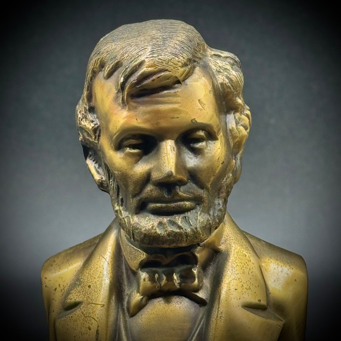 Pair of Vintage Heavy Bronze Abraham Lincoln Bust Bookends